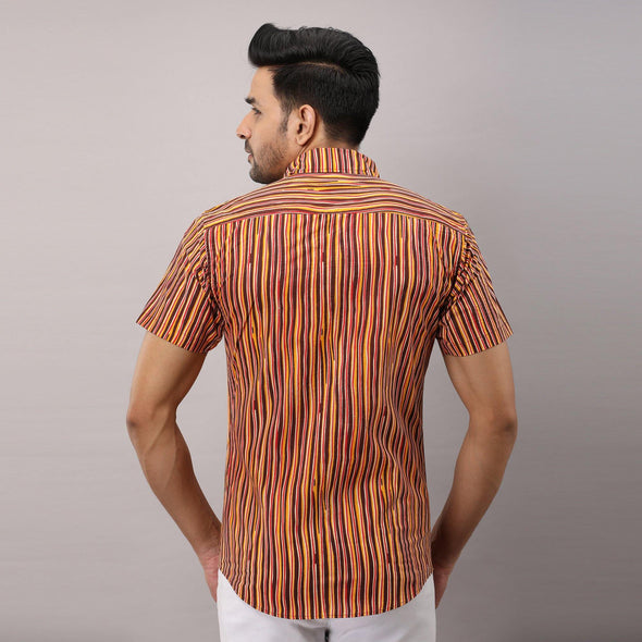 Cotton Striped Casual Multicolored Regular Shirt For Men - Frionkandy