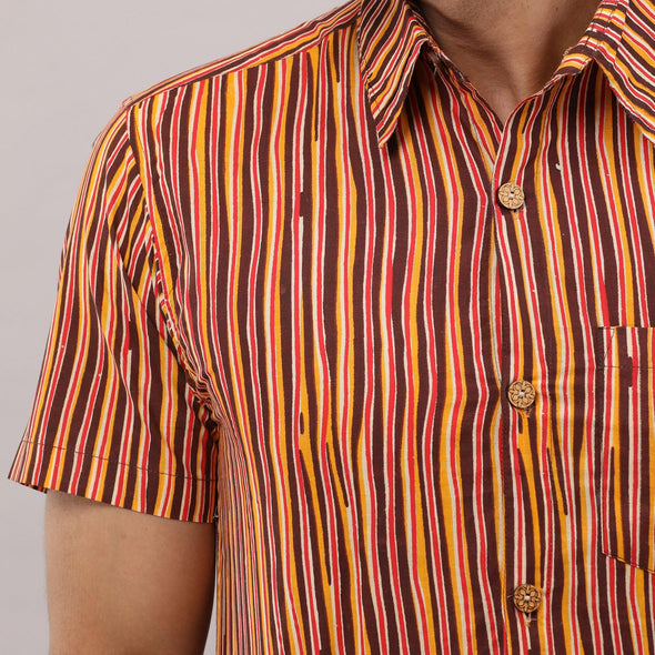 Cotton Striped Casual Multicolored Regular Shirt For Men - Frionkandy