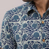 Cotton Floral Casual Blue Regular Shirt For Men - Frionkandy