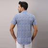 Cotton Striped Casual Light Blue Regular Shirt For Men - Frionkandy