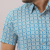 Cotton Printed Casual Light Blue Regular Shirt For Men - Frionkandy