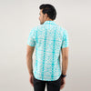Men Aqua Blue Regular Fit Cotton Tie & Dye Casual Shirt