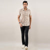 Men Brown Regular Fit Cotton Ethnic Casual Shirt