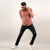 Men Brown Regular Fit Cotton Striped Casual Shirt