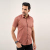 Men Brown Regular Fit Cotton Striped Casual Shirt