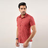 Men Maroon Regular Fit Cotton Floral Casual Shirt