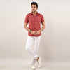 Men Maroon Regular Fit Cotton Floral Casual Shirt