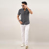Men Black Regular Fit Cotton Floral Casual Shirt