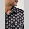 Men Black Regular Fit Cotton Floral Casual Shirt