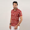 Men Maroon Regular Fit Cotton Ethnic Casual Shirt
