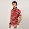 Men Maroon Regular Fit Cotton Ethnic Casual Shirt - Frionkandy