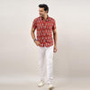 Men Maroon Regular Fit Cotton Ethnic Casual Shirt - Frionkandy