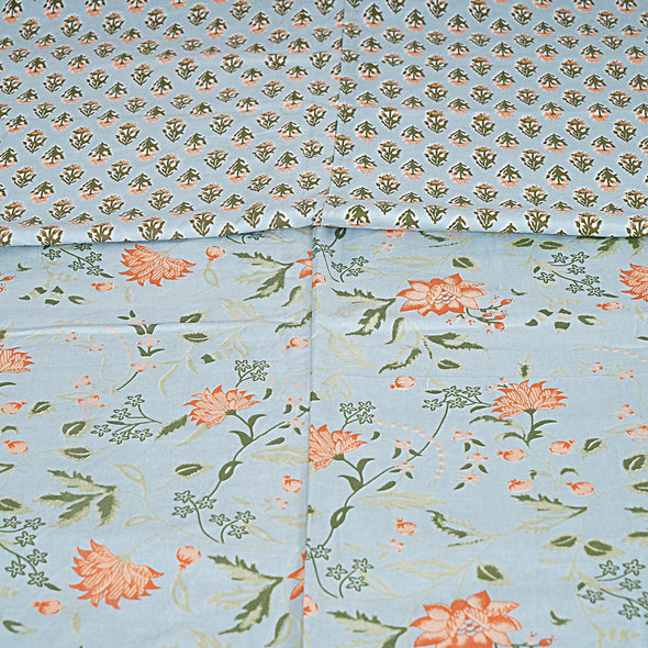 Sky Floral Print 240 TC Cotton Double Bed Dohar (SHKR1015) - Frionkandy