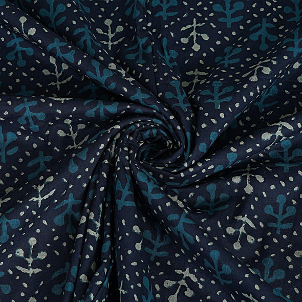 Navy Floral Print 240 TC Cotton Double Bed Dohar (SHKR1017) - Frionkandy