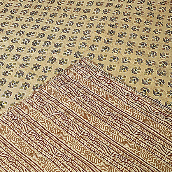 Yellow Floral Print 240 TC Cotton Double Bed Dohar (SHKR1018) - Frionkandy