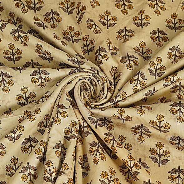Yellow Floral Print 240 TC Cotton Double Bed Dohar (SHKR1018) - Frionkandy