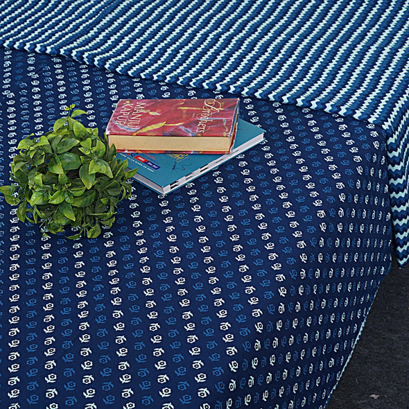 Indigo Blue Floral Print 240 TC Cotton Double Bed Dohar (SHKR1023) - Frionkandy