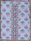 Traditional Screen Print Cotton Unstitched Suit With Cotton Dupatta Grey-SHKS1083