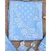 Traditional Screen Print Cotton Unstitched Suit With Cotton Dupatta Sky Blue-SHKS1092