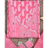 Traditional Screen Print Cotton Unstitched Suit With Cotton Dupatta Pink-SHKS1105