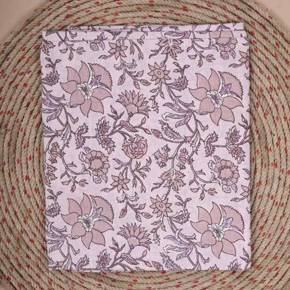 Floral Print Pure Cotton Purple Unstitched Suit With Cotton Dupatta (SHKS1110) - Frionkandy