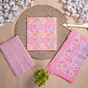 Floral Print Pure Cotton Pink Unstitched Suit With Cotton Dupatta- SHKS1135