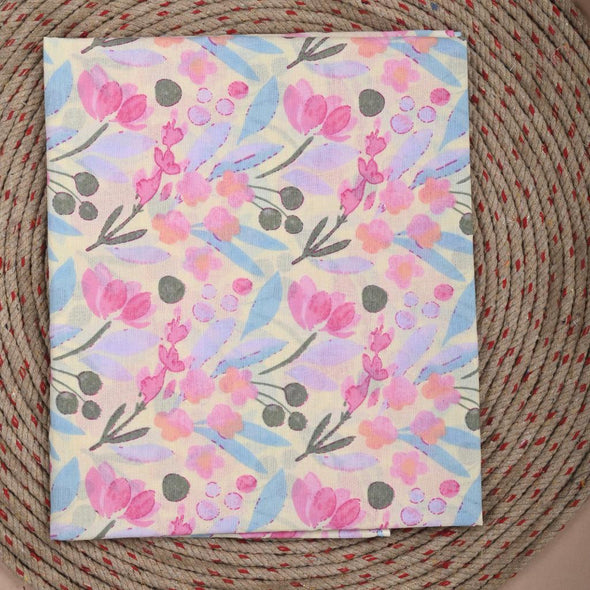 Floral Print Pure Cotton Multicolor Unstitched Suit With Cotton Dupatta- SHKS1136