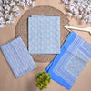Floral Print Pure Cotton Blue Unstitched Suit With Cotton Dupatta- SHKS1138