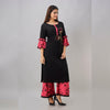 Rayon Black Embroidered Kurta With Palazzo Set - Frionkandy