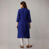 Midnight Blue Pintuck Straight Kurti - Frionkandy