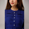 Midnight Blue Pintuck Straight Kurti - Frionkandy