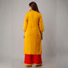 Rayon Embroidered Yellow Kurta With Palazzo Set - Frionkandy