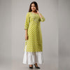 Pure Cotton Printed Green Kurta With Palazzo Set - Frionkandy