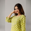 Pure Cotton Printed Green Kurta With Palazzo Set - Frionkandy