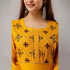Mustard Embroidered Rayon Kurti - Frionkandy