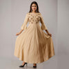 Natural Beige Embroidered Rayon Kurti - Frionkandy