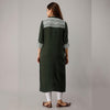 Rayon Straight Casual Calf Length Dark Green Kurta for Women - Frionkandy