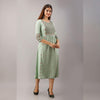Neo Mint Block Printed Cotton Kurti - Frionkandy