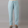 Light Blue Cotton Printed Kurta and Pant Set-Frionkandy