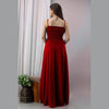 Red Shirred Gown Dress - Frionkandy