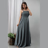 Grey Shirred Gown Dress - Frionkandy