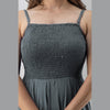 Grey Shirred Gown Dress-FrionKandy