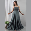 Grey Shirred Gown Dress-FrionKandy