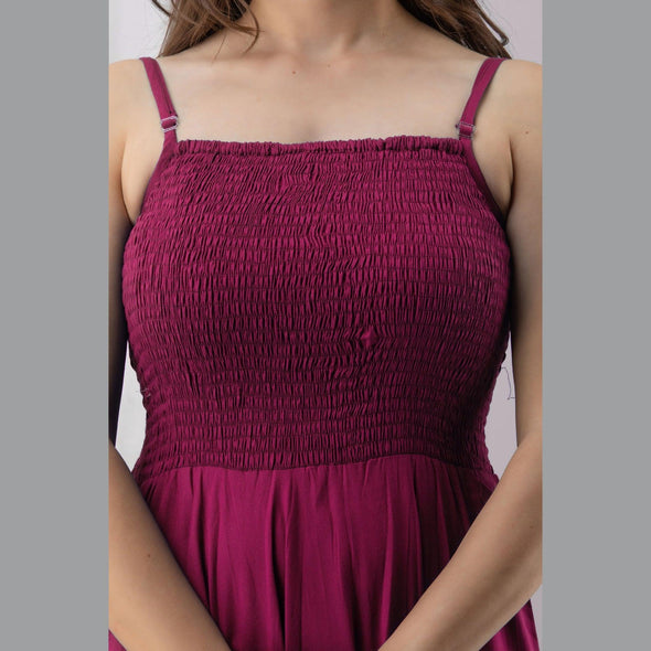 Pink Shirred Gown Dress-FrionKandy