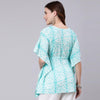 Light Blue Tie And Dye Print Cotton Kaftan Dress (SHKUP1207)