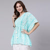 Light Blue Tie And Dye Print Cotton Kaftan Dress (SHKUP1207)