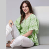 Light Green Tie And Dye Print Cotton Kaftan Dress (SHKUP1208)
