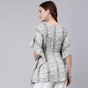 Grey Tie And Dye Print Cotton Kaftan Dress (SHKUP1209)