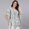 Grey Tie And Dye Print Cotton Kaftan Dress (SHKUP1209)