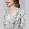 Grey Tie And Dye Print Cotton Kaftan Dress (SHKUP1209)